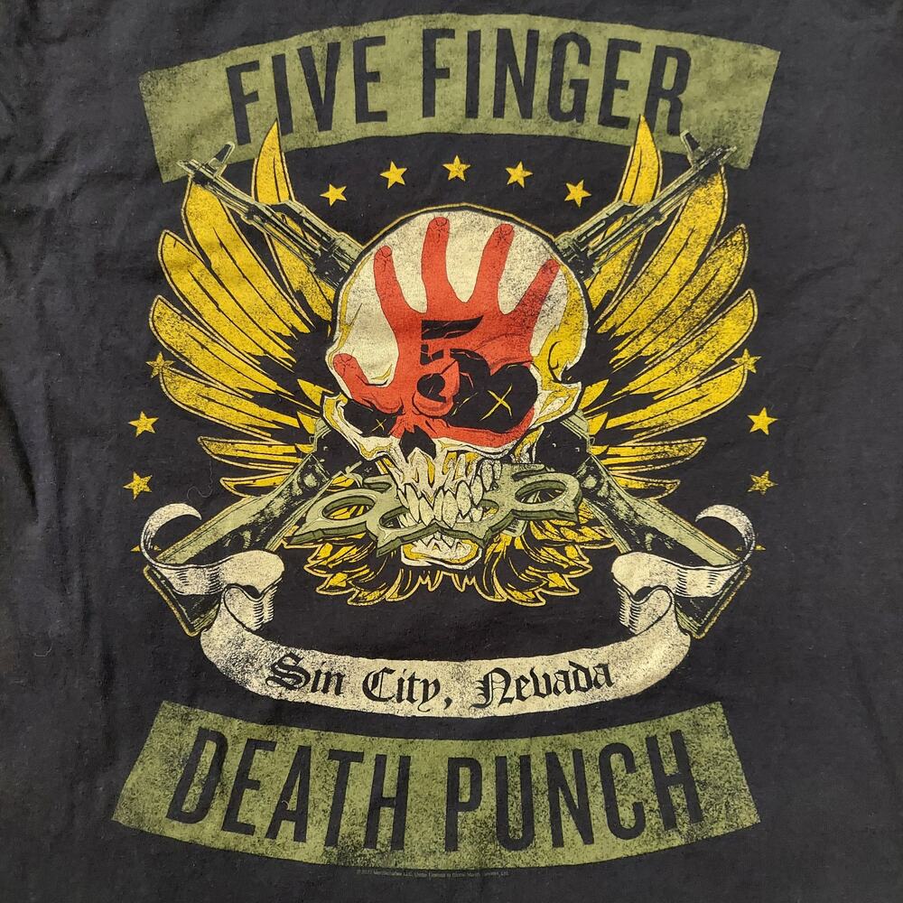 Five Finger Death Punch Shirt Mens Large Sin City Nevada Short Sleeve Tee